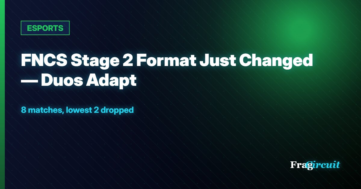 ESPORTS: FNCS Stage 2 Format Just Changed — Duos Adapt
