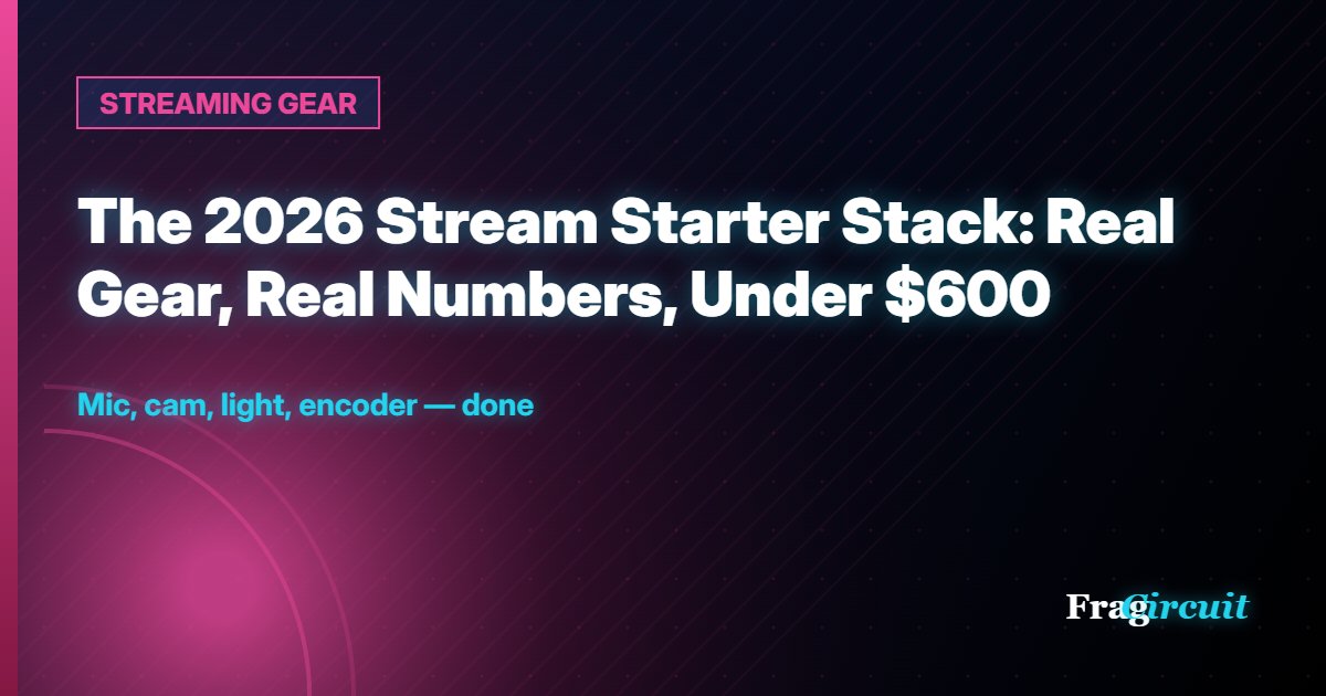 STREAMING GEAR: The 2026 Stream Starter Stack: Real Gear, Real Numbers, Under $600