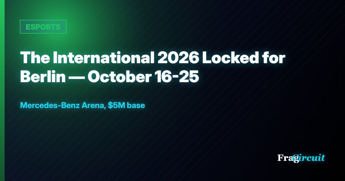 ESPORTS: The International 2026 Locked for Berlin — October 16-25